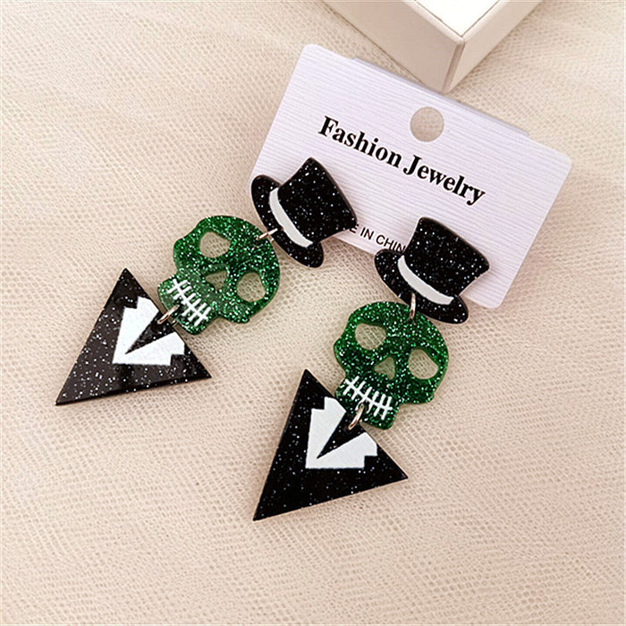 Wholesale Halloween Acrylic Pumpkin Ghost Demon Skull Earrings JDC-ES-ChouD021