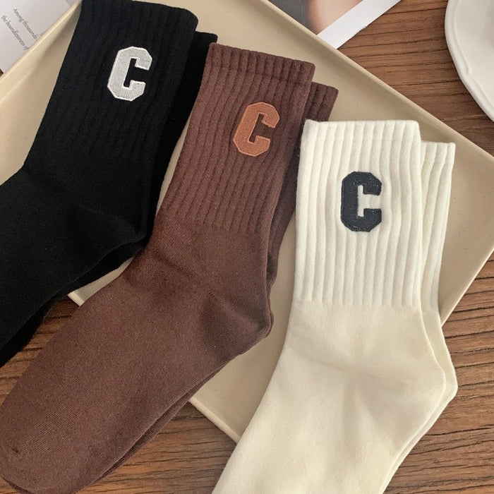 Wholesale Letter socks, children's mid tube socks, cotton soles, sweat absorbing and odor proof long socks, external sports socks