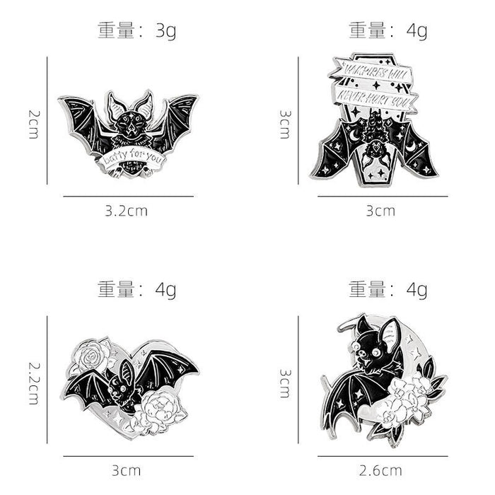 Wholesale Alloy Brooch With Baking Paint Rhinestone Dark Series Ghost Pumpkin Demon Cartoon Design Trendy Gift