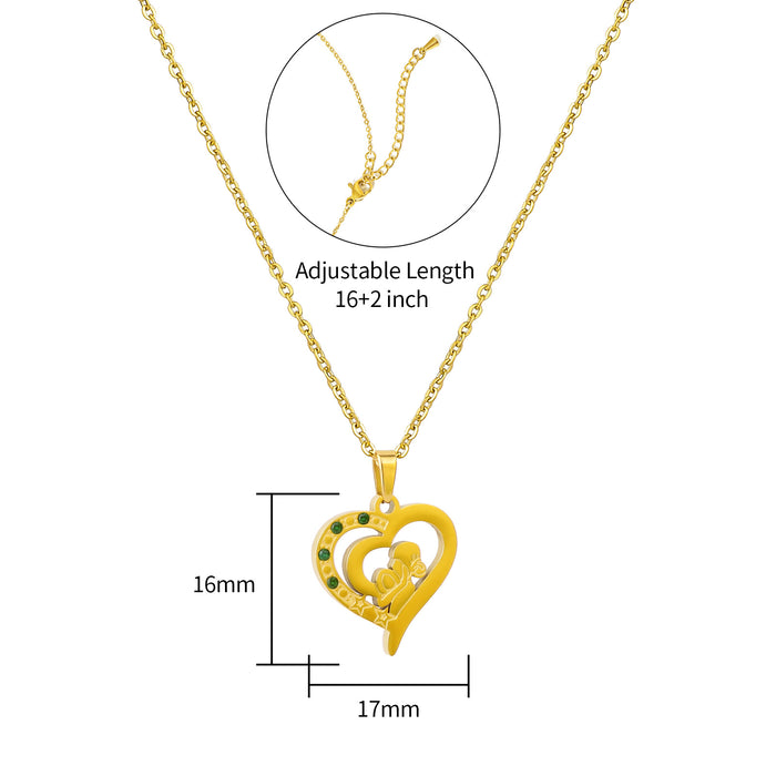 Wholesale Stainless Steel Gold-Plated Heart Necklace