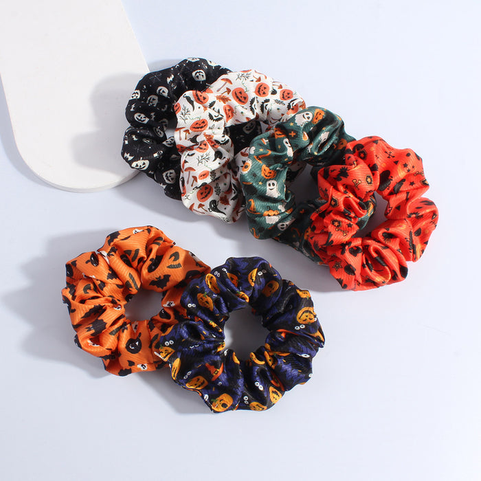 Wholesale Halloween Colorectal Pumpkin Hair Rope Skull Hair Accessories Women