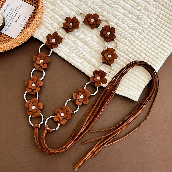 Wholesale Boho Woven Waist Belt For Women Retro Butterfly Design Belt Dress Accessory Summer Vacation Style