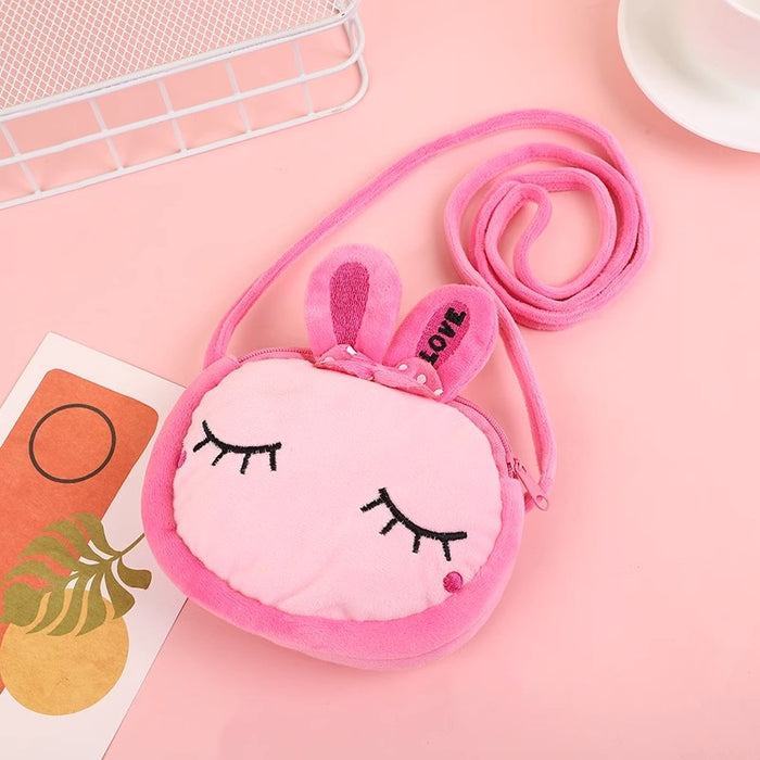 Wholesale cartoon cute children's plush small shoulder bag girl student shoulder messenger bag baby small bag coin purse