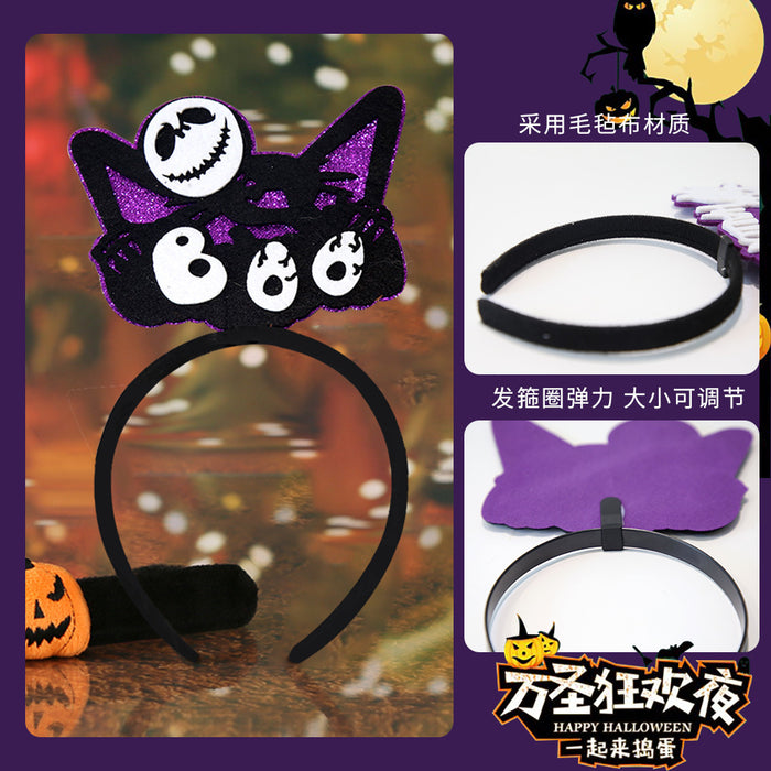 Wholesale Headband With  Bat And Pumpkin Decor Chic Party Prop Hair Accessory