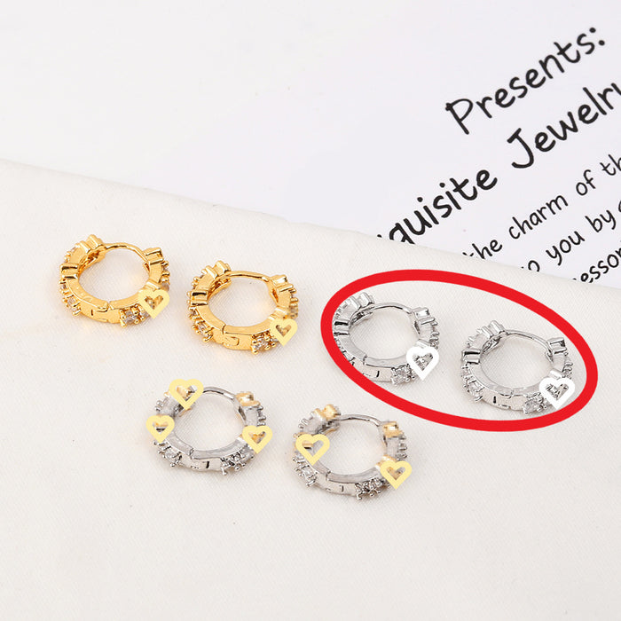 Wholesale Understated Zircon Hoop Earrings