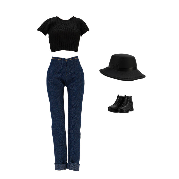 Wholesale 11 inch doll fashion travel variety of striped shirt jeans