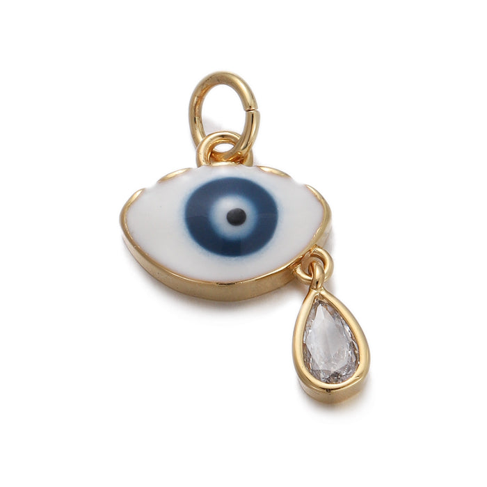 Wholesale Turkish Evil Eye Zircon Oil Drop Pendant JDC-PT-YJ009