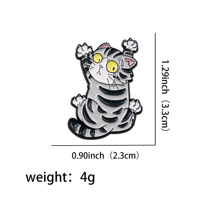 Wholesale Cartoon cute cat brooch badge clothing backpack decorative alloy
