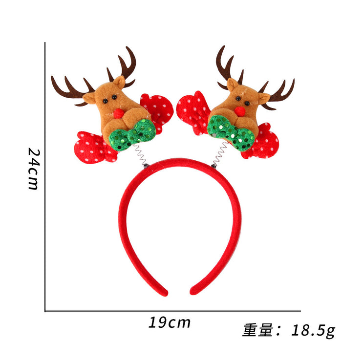 Wholesale Christmas headband elk horn five star headband Christmas decorations children plastic head buckle party decoration supplies