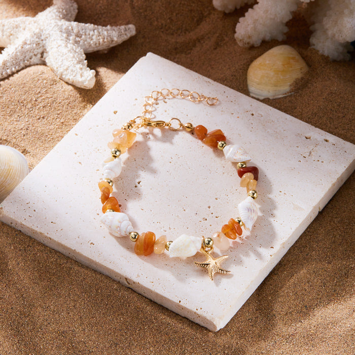 Wholesale Shell Bohemian Necklace and Bracelet Set Star and Sea Motif Jewelry