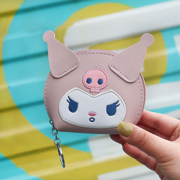 Wholesale PU Leather Embroidered Cat Coin Purse Pink Small Wallet For Keys And Earphones Chic Casual Women S Pouch