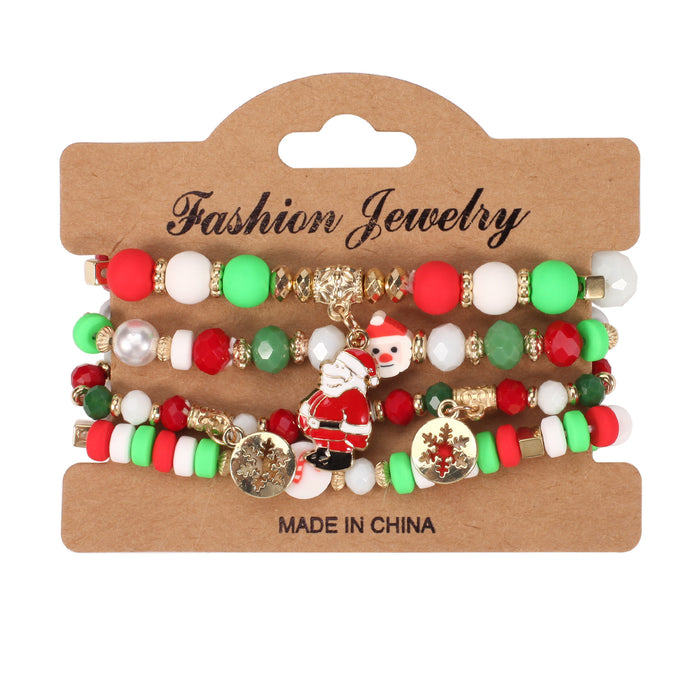 Wholesale Christmas Snowman, Christmas Tree, Santa Claus, Antlers Crystal Bracelet JDC-BT-Xiny062