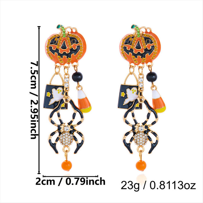 Wholesale Halloween Skeletons Ghost Pumpkin Necklace Trendy Party Jewelry