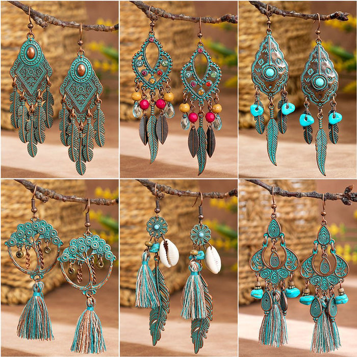 Wholesale Geometric Alloy Tassel Earrings for Women Party Wear Fashion Accessory MOQ≥2