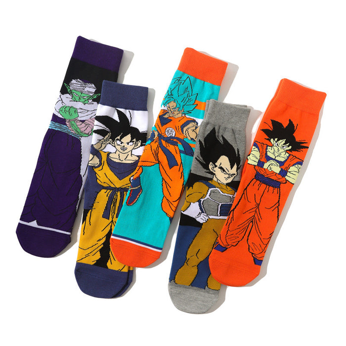 Wholesale men's Dragon Ball cotton long tube tide socks women's animation socks animation men's socks