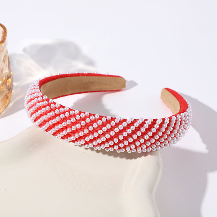 Wholesale Twill pearl headband,  fashionable and versatile,  face washing headband,  elegant hair accessories