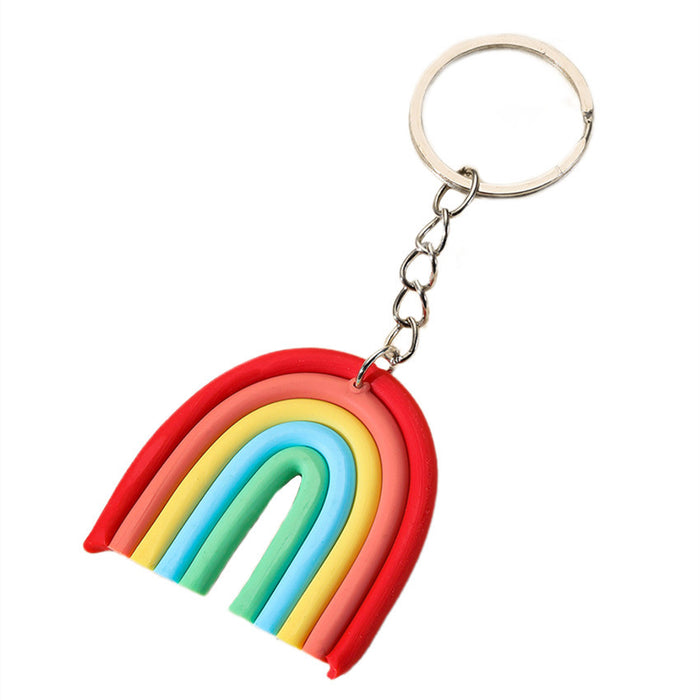 Wholesale Clay Rainbow Keychain JDC-KC-RongRui058