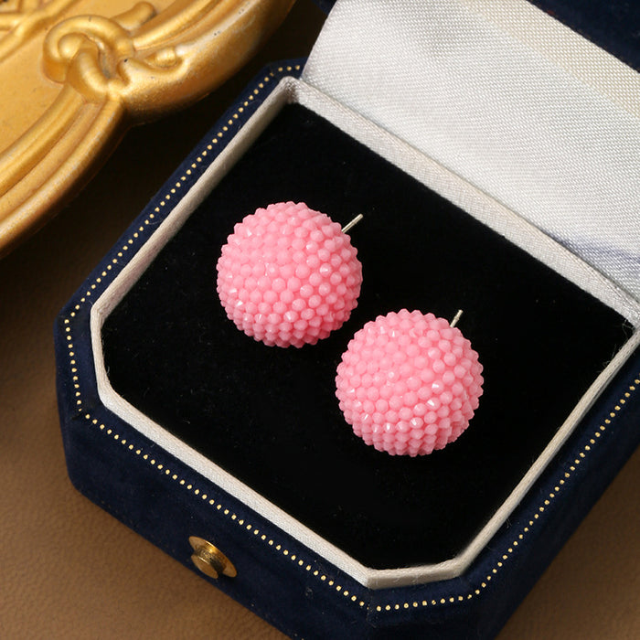 Wholesale Silver needle new love earrings fresh simple round earrings