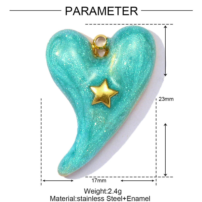 Wholesale Drip Oil Love Flower Star Moon Stainless Steel Pendant Necklace Eye Earrings Stainless Steel Jewelry Pendant