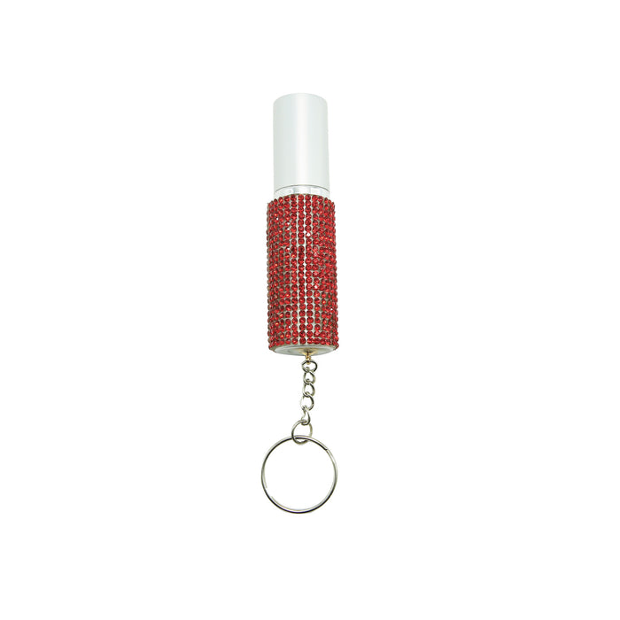 Wholesale Modern Alloy Rhinestone Perfume Bottle Keychain Pendant Portable 5Ml Atomizer Car Key Accessory For Women