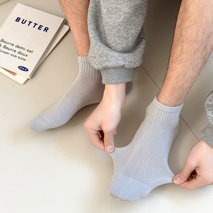Wholesale Socks made of pure cotton thin mesh breathable short tube men's socks versatile casual socks