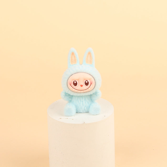 Wholesale Resin trendy cartoon flocked keychain pendant