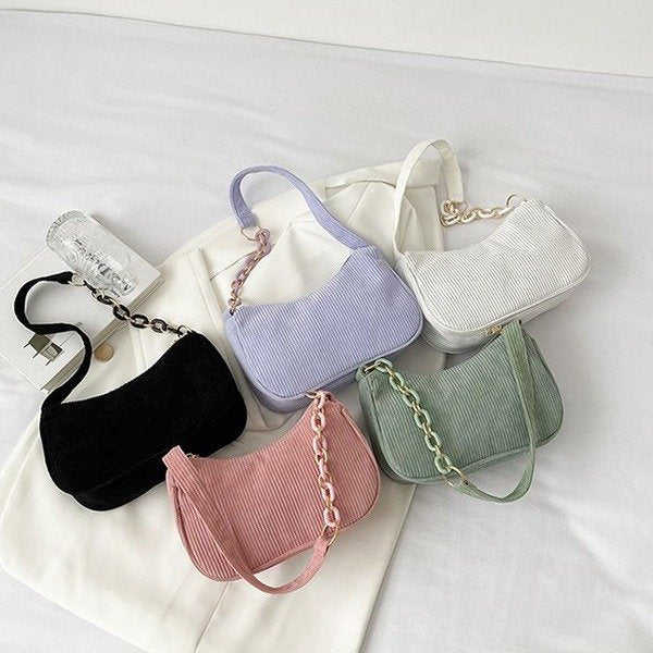 Wholesale Artistic Minimalist Corduroy Small Bag New Chain Underarm Bag Casual Versatile Shoulder Bag Women's Bag JDC-SD-YT005