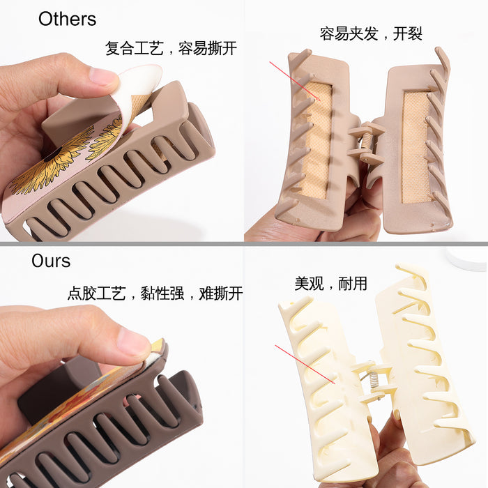 Wholesale Pu Printed Shark Clip Western Style Retro Leather Hairpin Hair Grabber Hair Accessories