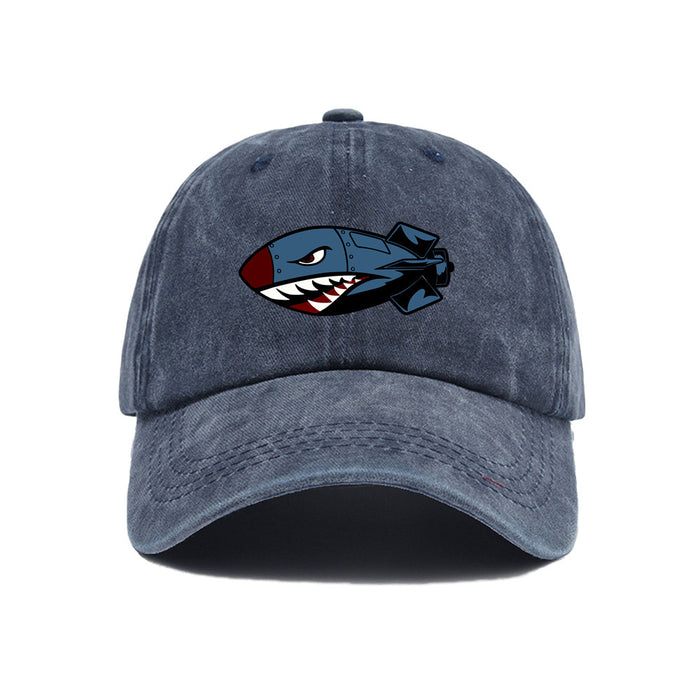 Wholesale Printed baseball cap for outdoor leisure, sun shading, washed retro trend, duckbill cap