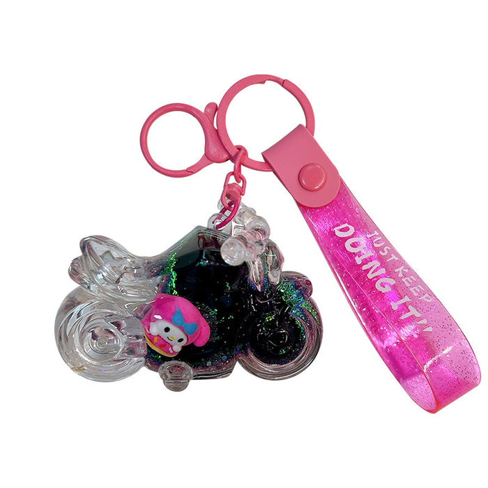 Wholesale Oil Filled Doll Motorcycle Acrylic Keychain JDC-KC-YanG077
