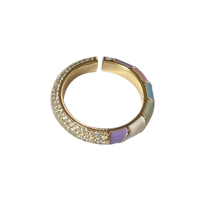 Wholesale Light luxury ring with diamond inlay, niche high-end sensory food ring, new handmade accessory