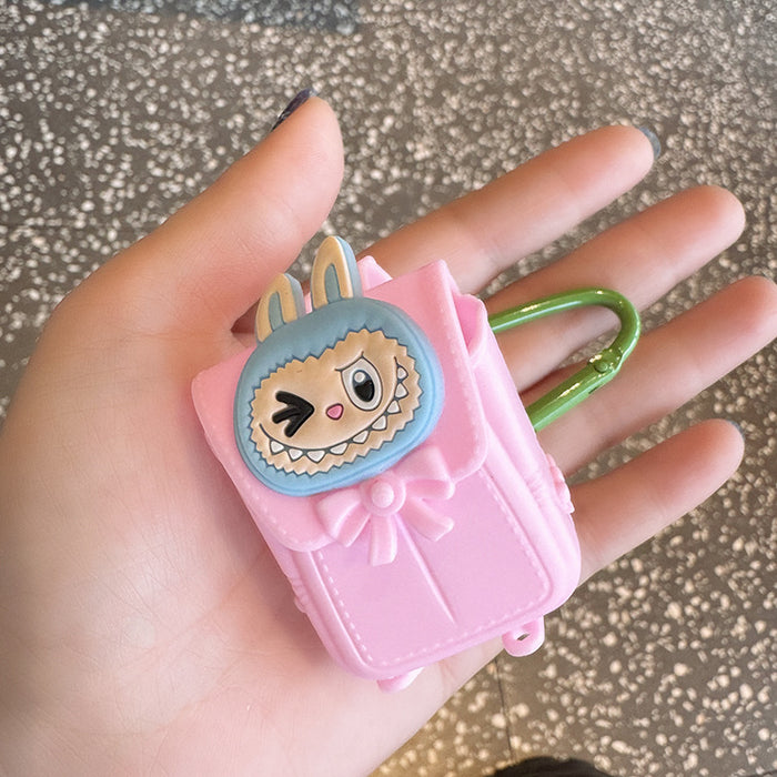 Wholesale Rubber material Creative cartoon simulation bag keychain &  cartoon couple car keychains