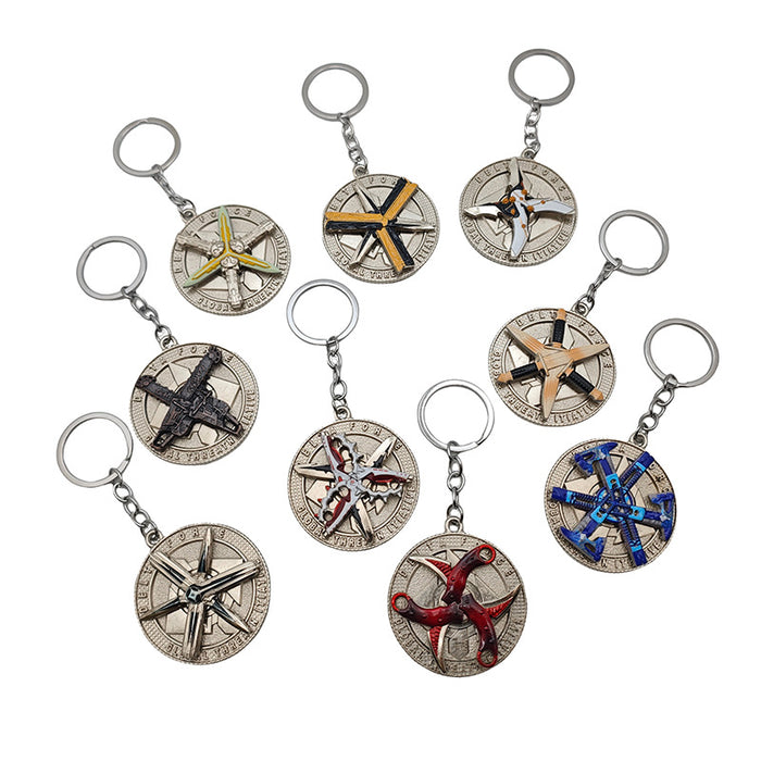 Wholesale Alloy throwing knife backpack keychain