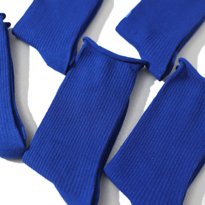 Wholesale Women's mid tube trendy socks, solid color cotton high tube basketball socks