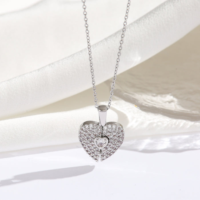 Wholesale titanium steel heart-shaped necklace women's