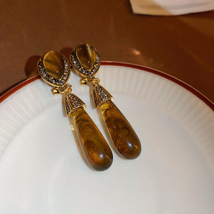 Wholesale  silver needle geometric irregular resin earrings heart earrings