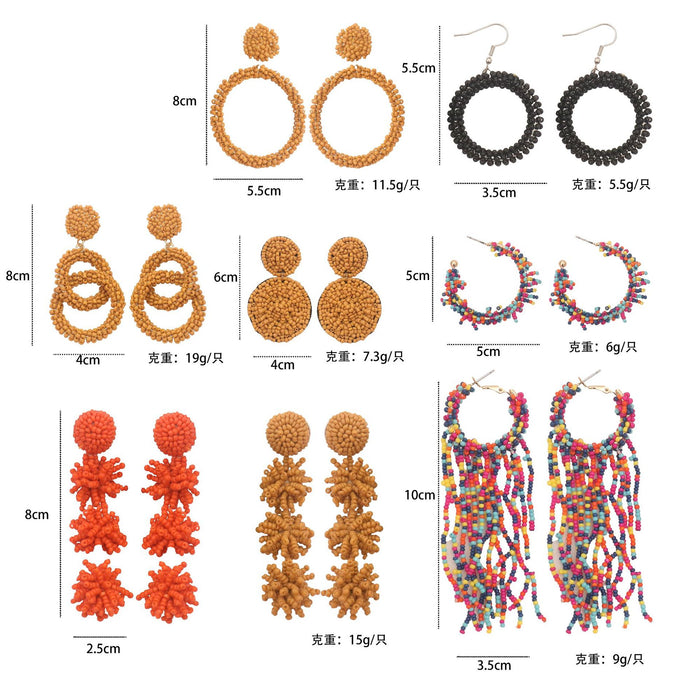 Wholesale Wholesale of colorful handmade beaded earrings with exaggerated personality for women
