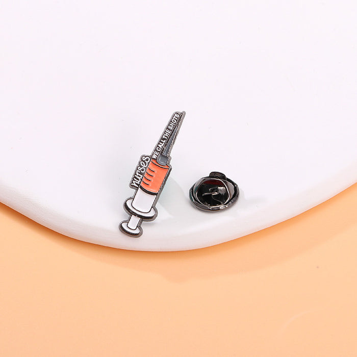 Wholesale Medical Series Metal Cartoon Brooch Stethoscope Electrocardiogram Ambulance Medical Badge