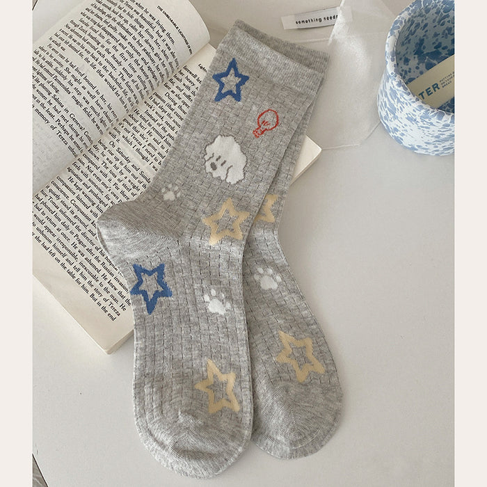 Wholesale Socks, mid tube socks, cotton socks, cartoon thin mesh, breathable