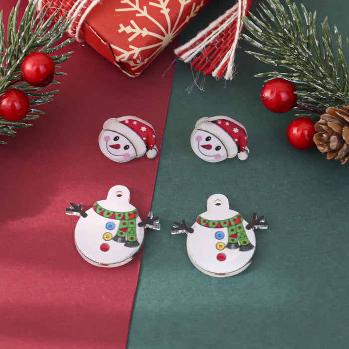 Wholesale Cute cartoon front and back Christmas earrings Cute snowman and elk earrings for women with an atmospheric gift