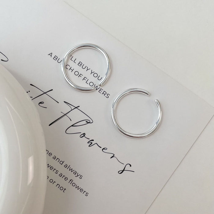 Wholesale Pure silver simple and cool style plain ring, single wear, layered basic silver ring, niche design, fashionable