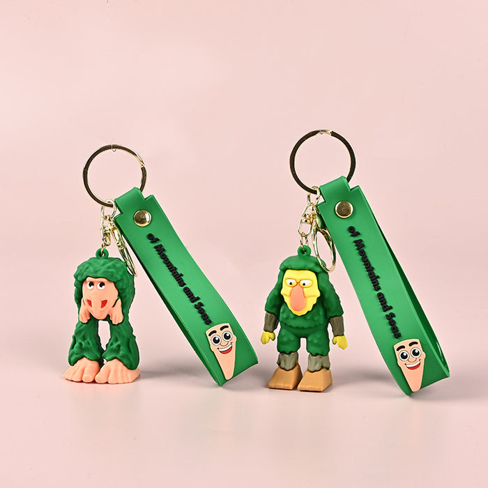 Wholesale Mythical Creatures PVC Keychain Cute Monkey and Banana Design Bag Charm Boutique MOQ≥10