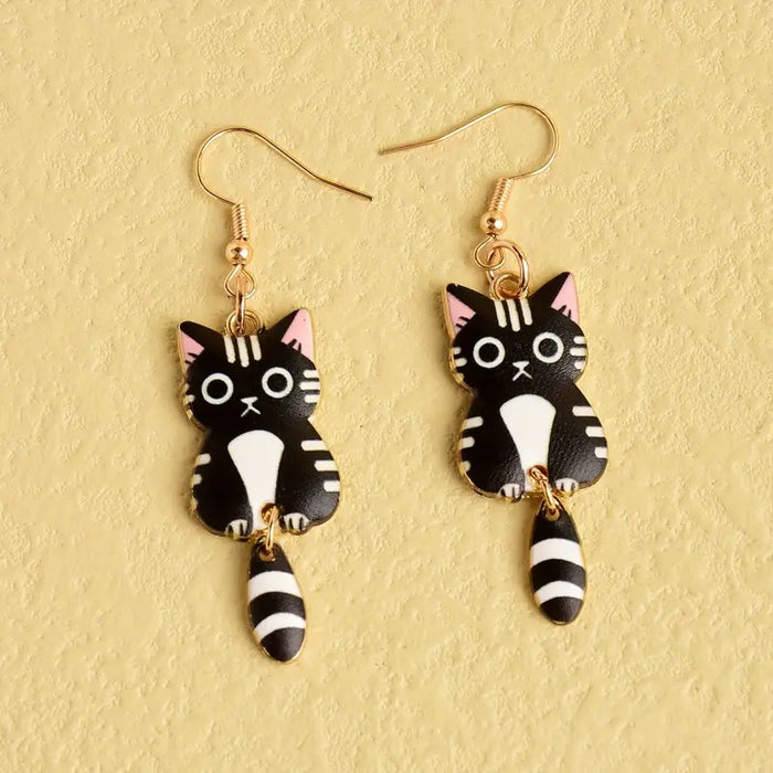 Wholesale Cartoon Cute Kitten Alloy Earrings JDC-ES-HaoH002