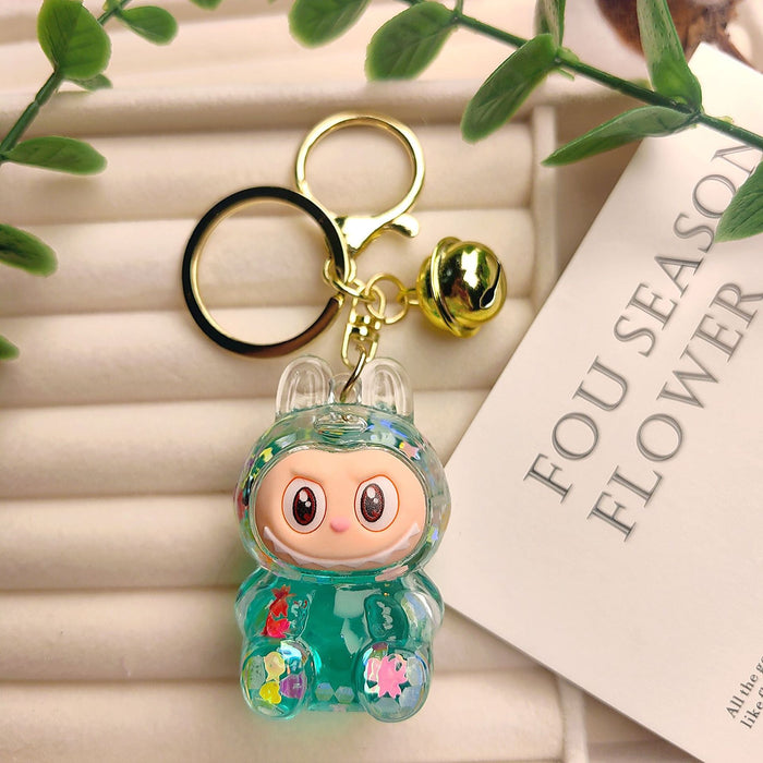 Wholesale Creative oil-filled quicksand bottles keychain