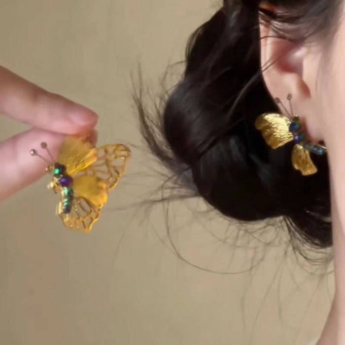 Wholesale Butterfly earrings, light luxury without ear holes and earrings