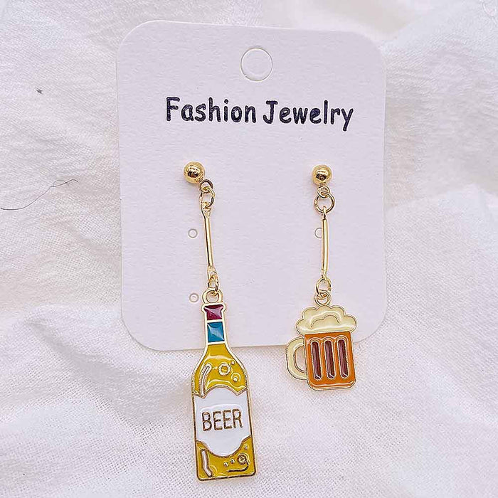 Wholesale Cartoon Beverage Alloy Oil Drop Earrings JDC-ES-Susheng002