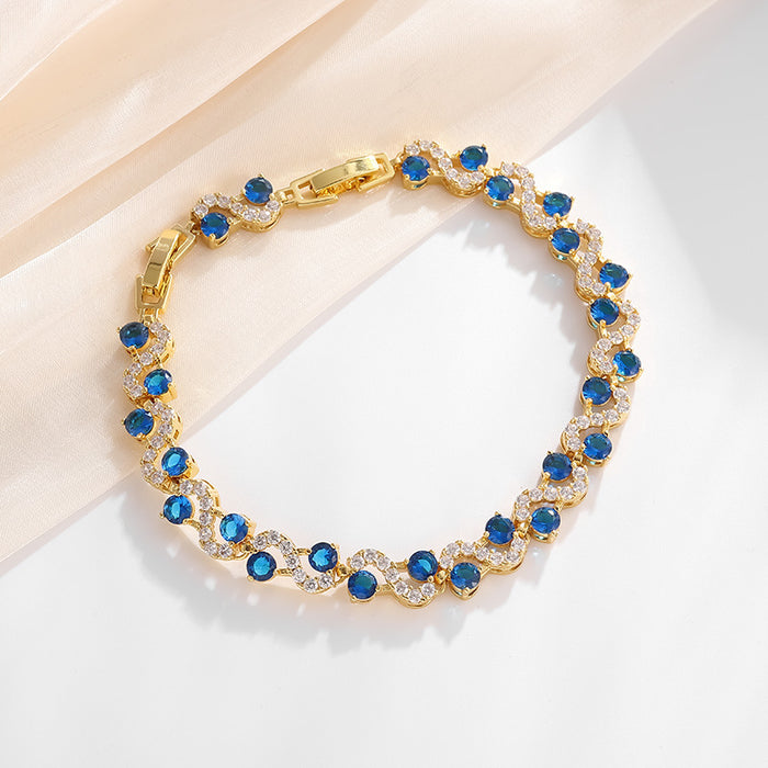 Wholesale Alloy Zirconia Bracelet Available in Various Colors