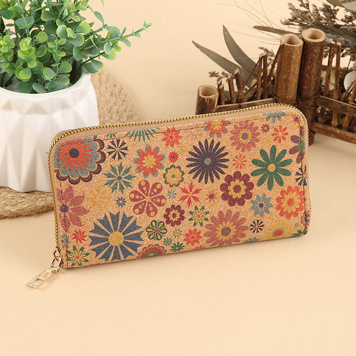 Wholesale PU Leather Long Wallet with Geometric Pattern Zip Around Closure MOQ≥3