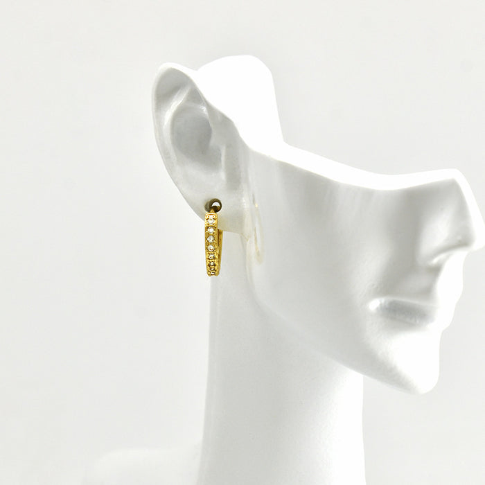 Wholesale Single row diamond studded small earrings, ear buckles, fashionable and high-end gold and silver ear accessories