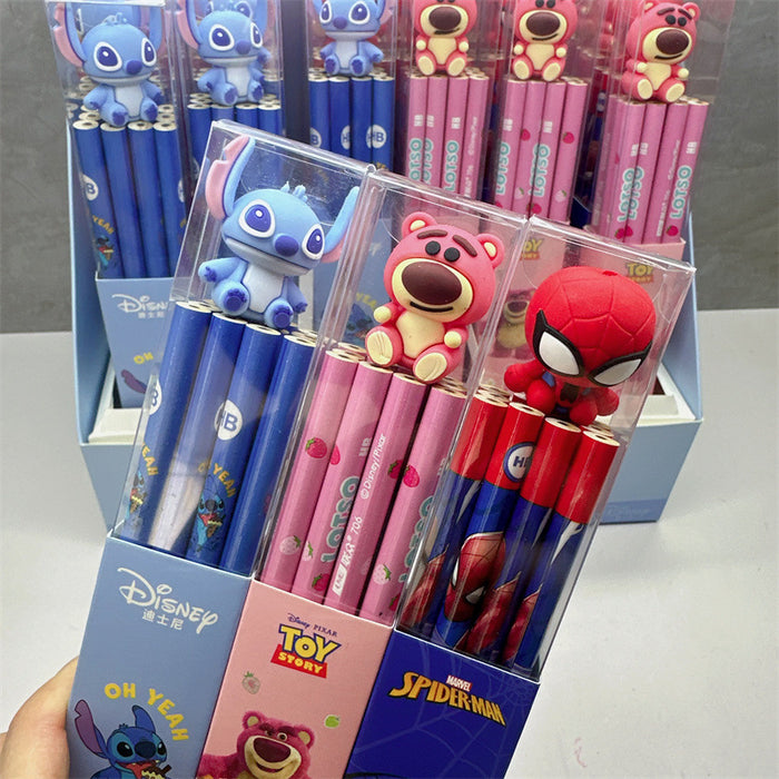 Wholesale 12 genuine authorized wooden pencils, eraser caps, eraser pencil combinations